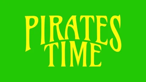 Pirates time looping animation on green background Stock Footage 341787077