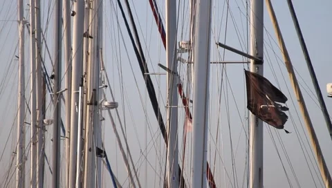 The pirat's flag Stock Footage 5501189