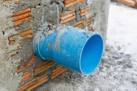 Pire with brick wall under construction Stock Photos