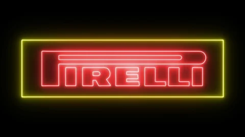 Pirelli Logo With Neon Lights Stock Footage 105340103