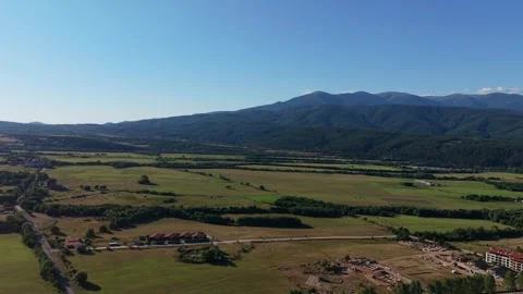 Pirin Vegetation and Fields Bulgaria Drone Stock-Footage 343795555
