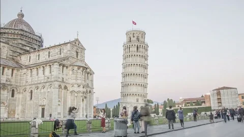 Pisa, leaning tower 4K hyperlapse - Tuscany Stock Footage 72881297
