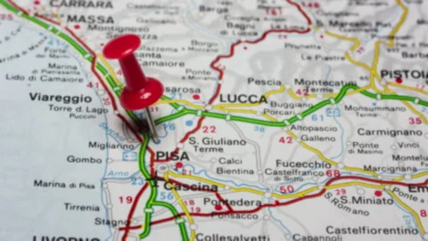 PISA on a map Stock Footage 176991456