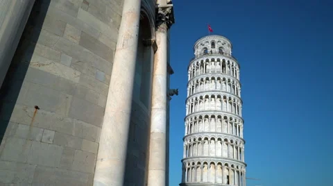 Pisa, Piazza Dei Miracoli Leaning Tower And Cathedral Stock Footage 61541653