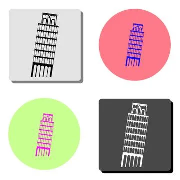 Pisa Tower. flat vector icon Stock Illustration