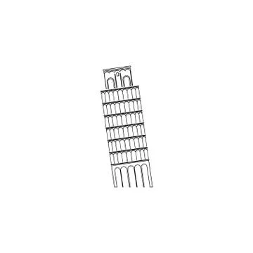 Pisa Tower. flat vector icon Stock Illustration