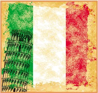 Pisa tower grunge background Stock Illustration