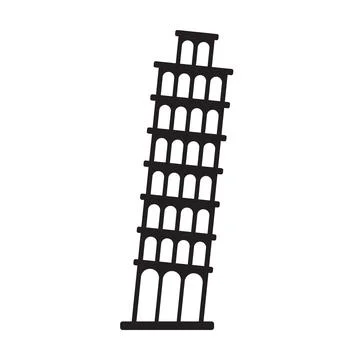 Pisa tower icon vector for graphic design, logo, web site, social media, mobi Stock-Illustration