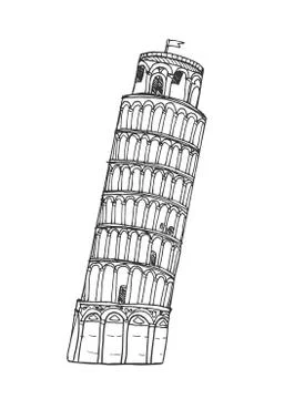 Pisa tower illustration Stock Illustration