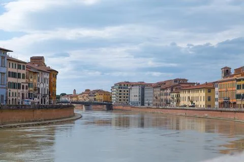 Pisa's Riverside Elegance Stock Photos
