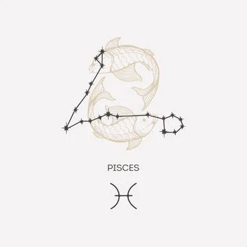 Pisces constellation vector illustration Stock Illustration