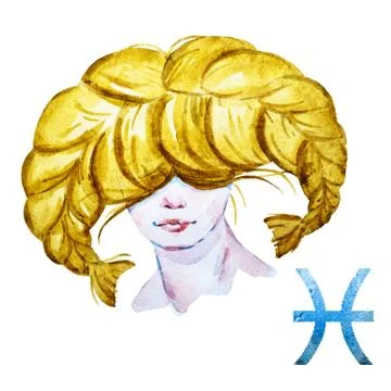 Pisces horoscope raster Stock Illustration