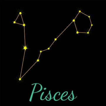 Pisces vector constellation with stars Illustrazione stock
