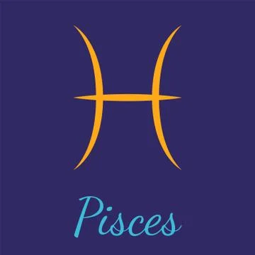 Pisces vector zodiac icon Stock Illustration