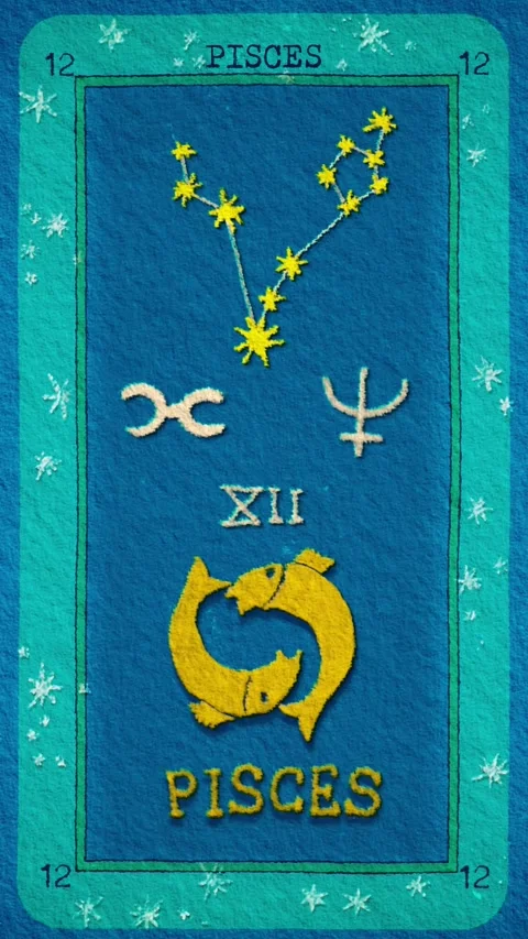 PISCES VERTICAL Animation card Stock Footage 296815546