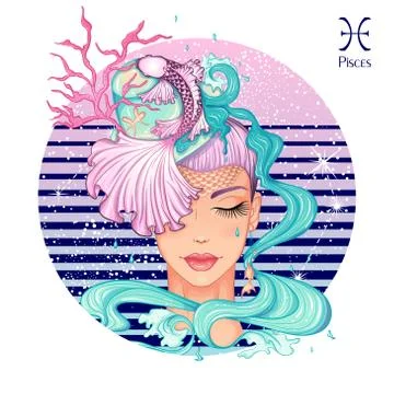 Pisces zodiac Stock Illustration