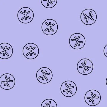 Pisces zodiac line seamless pattern Illustrazione stock