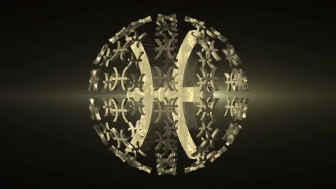 Pisces Zodiac Three Dimensional Animation Stock Footage 171103595