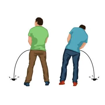 Piss two silhouette Stock Illustration