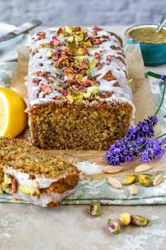 Pistachio cake Stock Photos
