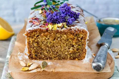 Pistachio cake Stock Photos