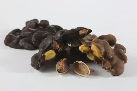 Pistachio chocolate bars 库存照片