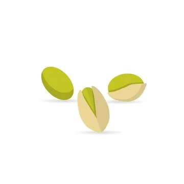 Pistachio flat icon with shadow on a white background Stock Illustration