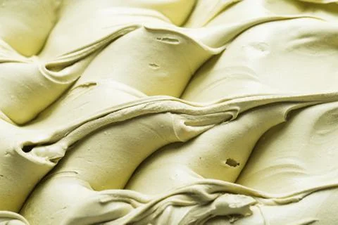Pistachio flavour gelato - full frame detail. Close up of an ice cream Stock Photos
