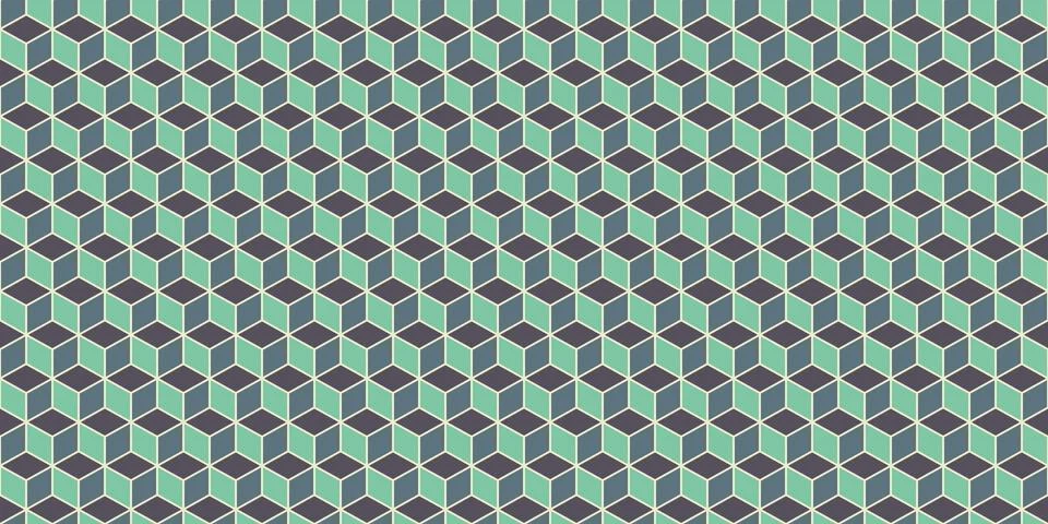 Pistachio Grey Seamless Cube Pattern Background. Isometric Blocks Texture. Ge 스톡 일러스트