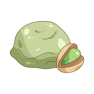 Pistachio ice cream Stock Illustration