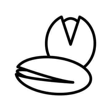 Pistachio icon linear logo mark in black and white Stock Illustration
