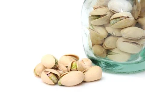 Pistachio in jar Stock Photos
