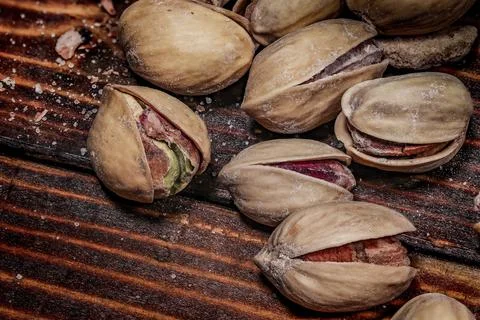 Pistachio nut. macro 스톡 사진