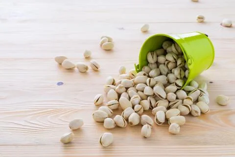 Pistachio nuts are lined Stock Photos