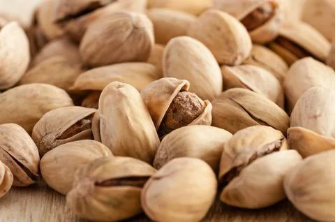 Pistachio nuts close up Stock Photos