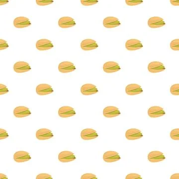 Pistachio nuts creating a seamless background pattern design Stock Illustration