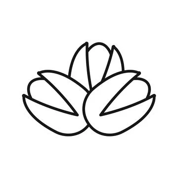 Pistachio nuts icon in flat outline stroke style. Healthy snack vector illu.. Stock Illustration