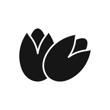 Pistachio nuts icon in flat silhouette style. Healthy snack vector illustra.. Stock Illustration