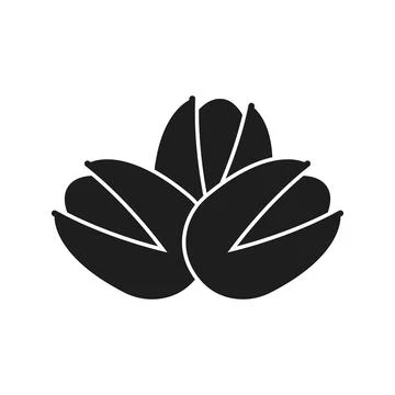 Pistachio nuts icon in flat silhouette style. Healthy snack vector illustra.. Stock Illustration