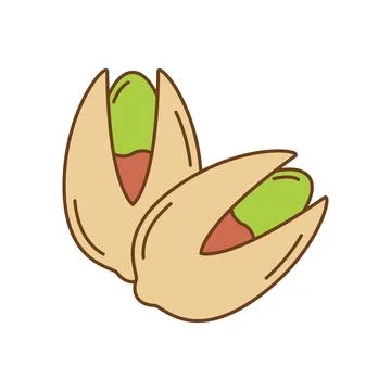 Pistachio nuts icon in flat style. Healthy snack vector illustration on iso.. Stock Illustration