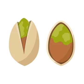 Pistachio nuts icon in flat style. Healthy snack vector illustration on iso.. Stock Illustration