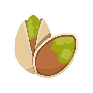 Pistachio nuts icon in flat style. Healthy snack vector illustration on iso.. Stock Illustration