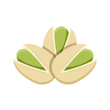 Pistachio nuts icon in flat style. Healthy snack vector illustration on iso.. Stock Illustration