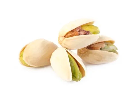 Pistachio nuts isolated on white background Stock Photos