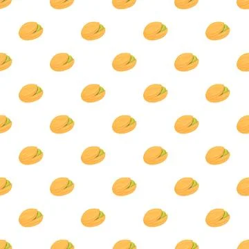 Pistachio nuts seamless pattern creating healthy snack background Stock Illustration