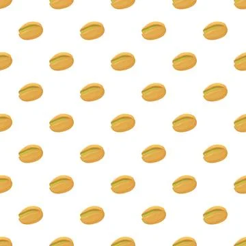 Pistachio nuts seamless pattern creating vibrant background Stock Illustration