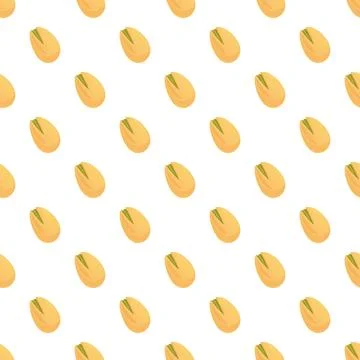 Pistachio nuts seamless pattern food background design Stock Illustration