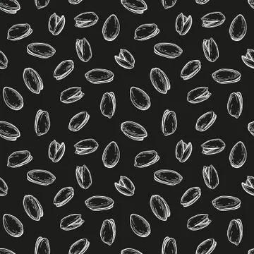 Pistachio nuts seamless pattern. Stock Illustration