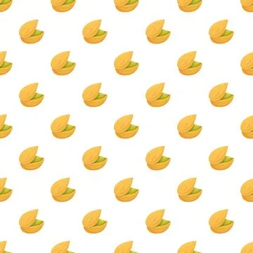 Pistachio nuts seamless pattern on white background Stockillustratie