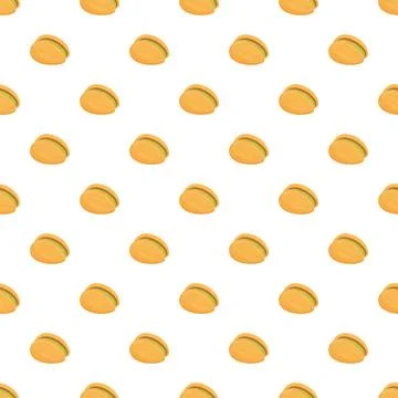 Pistachio nuts seamless pattern on white background Stock Illustration